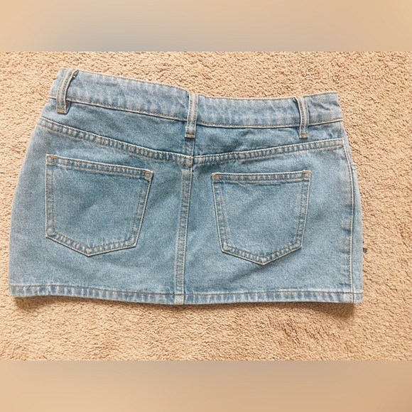 Edikted Blue Denim Skirt with Silver Accents - Picture 3 of 3